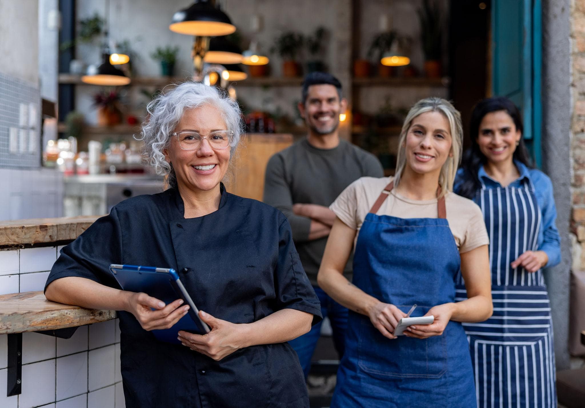 Team of food makers in their kitchen